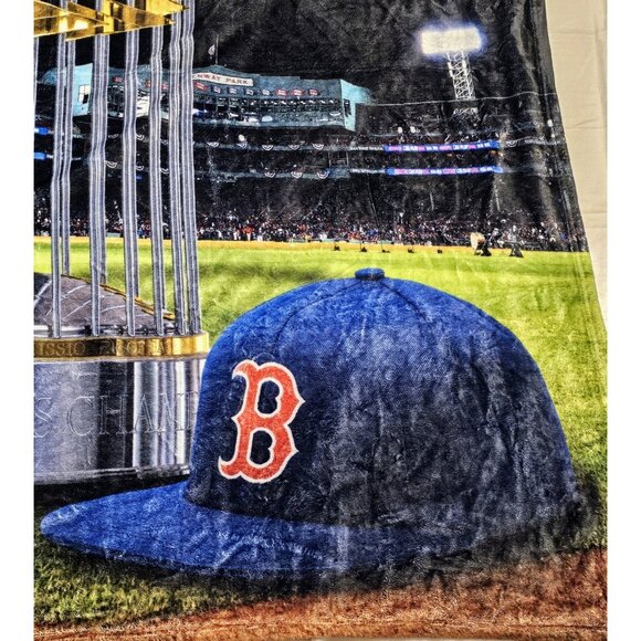 Boston Red Sox MLB 2018 World Series Champions Baseball Soft Throw 62x48" - Picture 2 of 8